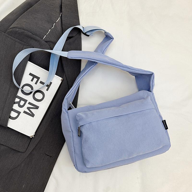 

2025 summer new macaron nylon small square bag waterproof canvas bag bag casual shoulder messenger mobile phone bag синий