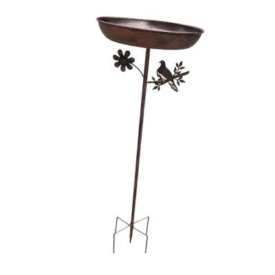 Stehende Vogeltränke Schale, Hof, Geschenk, Balkon, Zaun, Terrasse Park Wildvogel Trink Veranda Vogelfuttertablett mit Pfahl