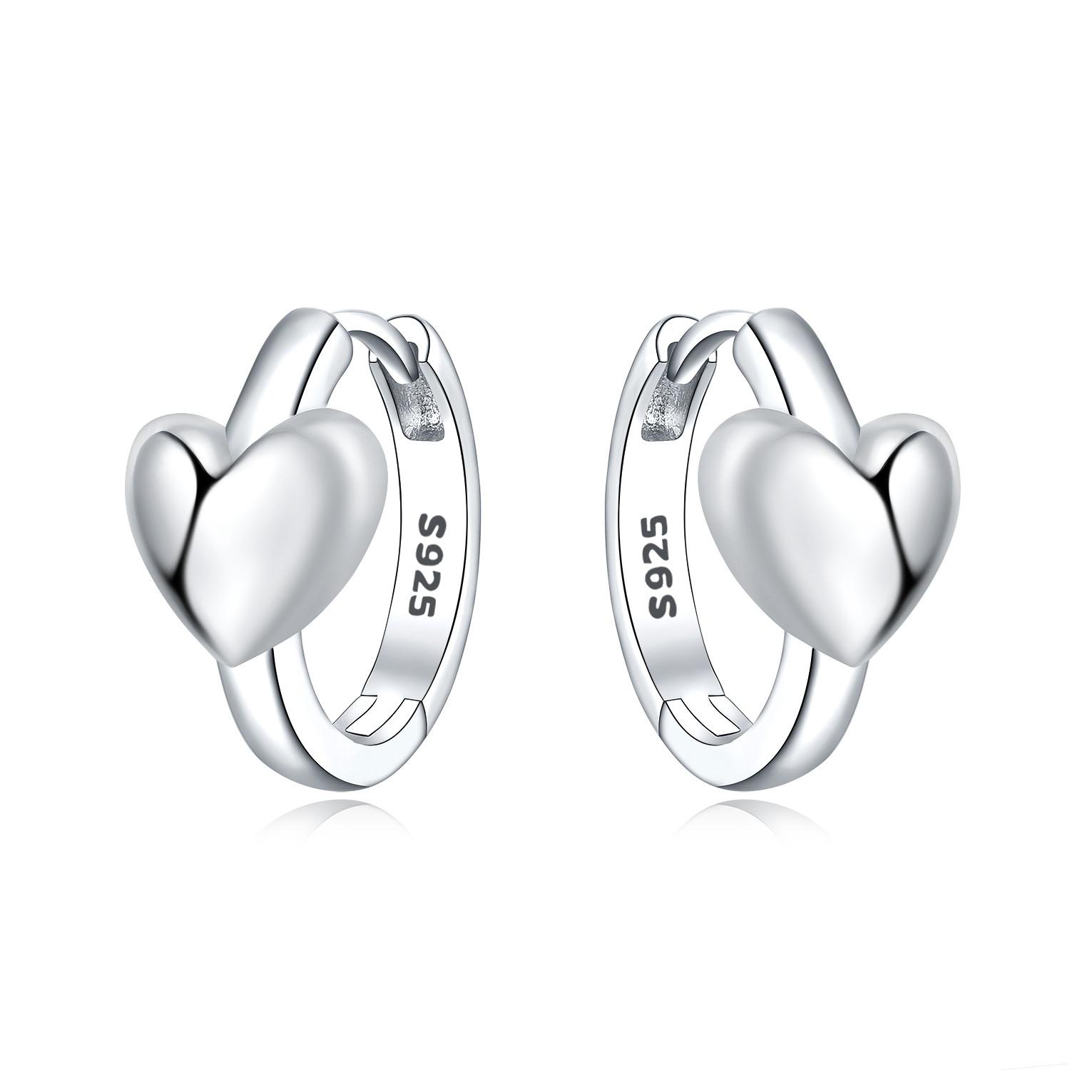 

CYCUFF S925 Sterling Silver Basic Heart-shaped Earrings Hoop Earrings Women Jewelry Original Trendy Anniversary Gifts