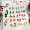 30 Pcs Cute Mini Resin Cartoon Christmas Decorations Flatback Ornament Jewelry Making Manicure Hairwear Accessories