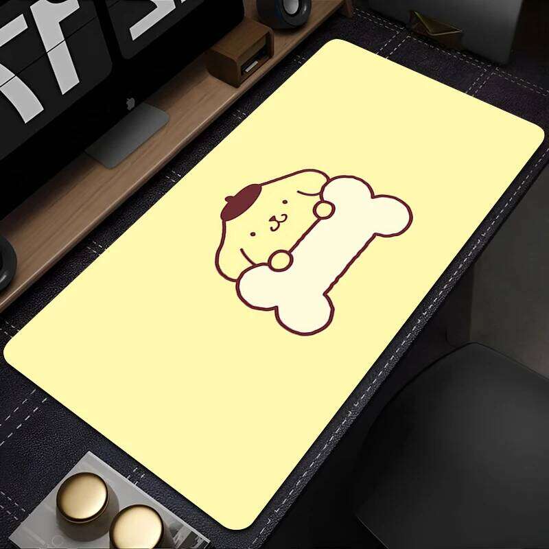 Mouse Pad Yellow Bread Dog Cartoon Mousepad PC Ppompompurin Gamer Cabinet Keyboard Rug Laptop Anime Kawaii XXL Desk Mat