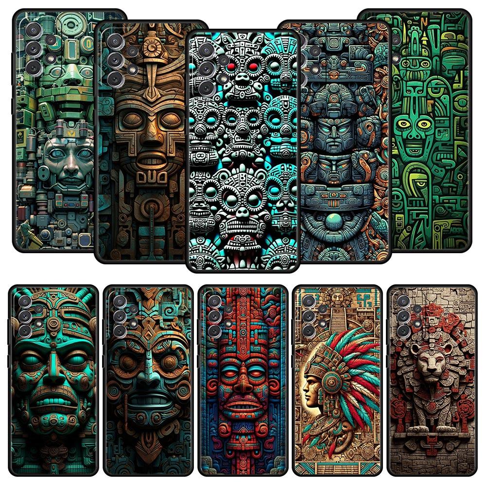 Vintage Totem Painting Phone Case for Samsung Galaxy A55 A35 A17 A07 A15 A13 A25 A51 A71 A72 A73 A32 A52 A52S A41 Soft TPU Shell