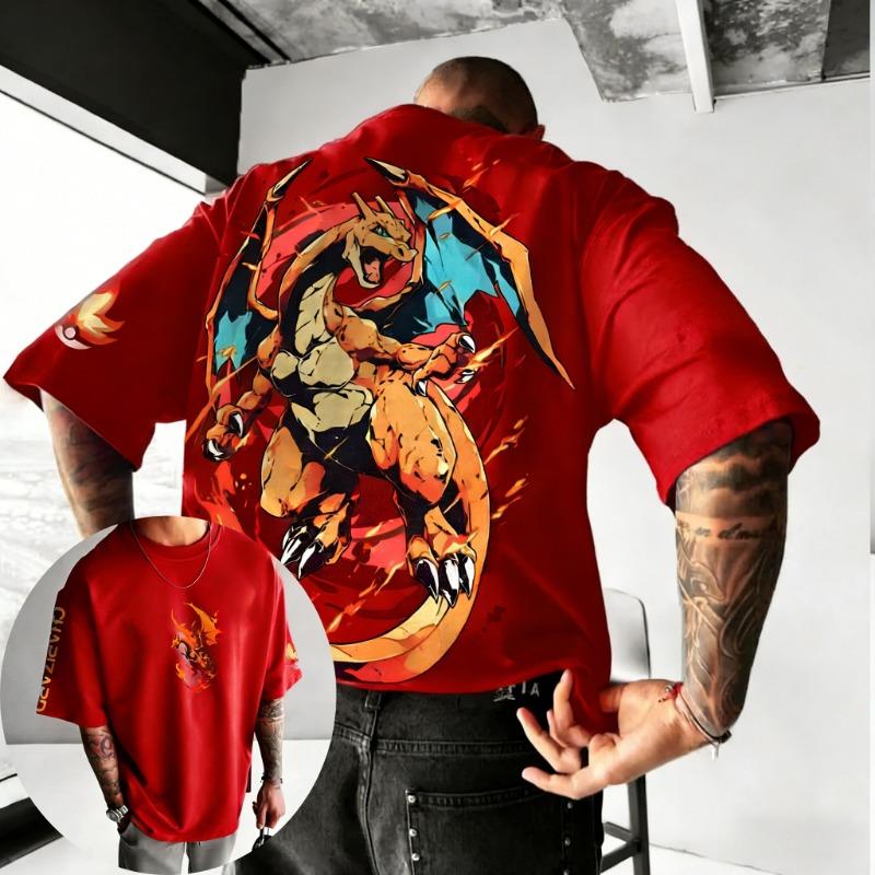 Pok é mon Anime Printed T-shirt Outdoor Training Fitness Men's Sportswear