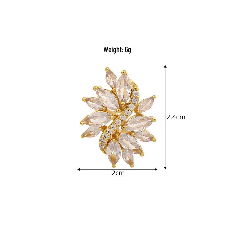 High-End European & American Trendy Zircon-Inlaid Copper Earrings: Light Luxury with a French Personality & Fairy Charm.