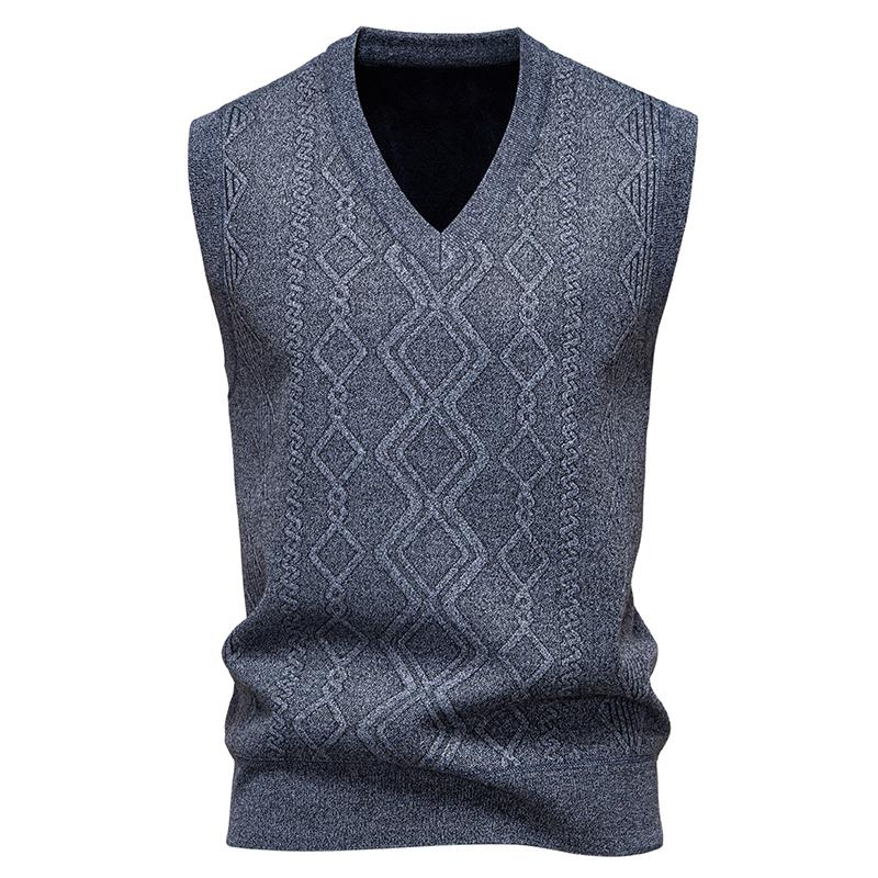 

2026 Autumn Men Knitted Vest Sleeveless Pullover Men Sweater Vest Mens Casual Waistcoat Male Jumpers Striped Sweater Vests L світло-сірого кольору