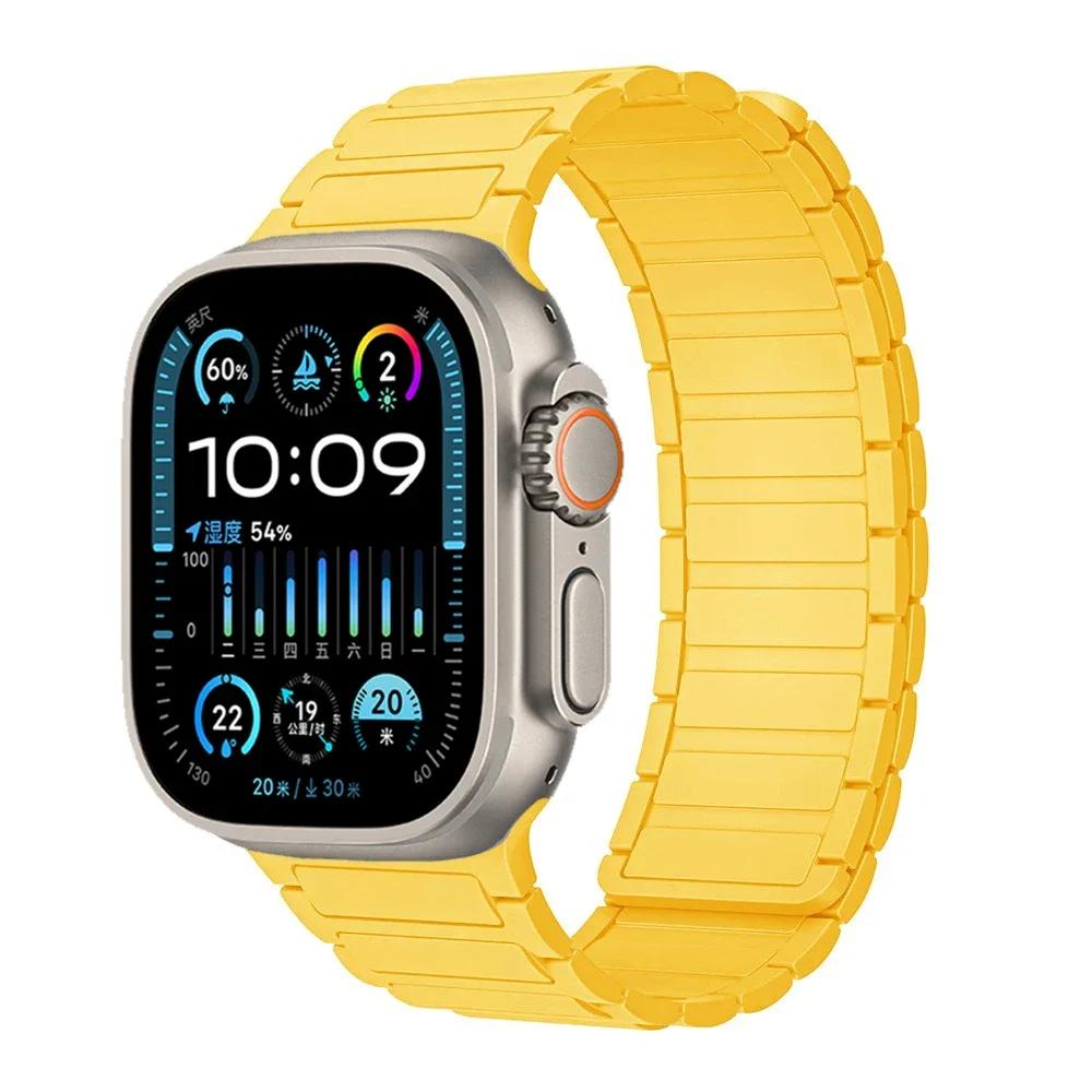 Silicone Strap for Apple Watch Band 49mm 46mm 42mm 45mm 44mm 41 40mm Bracelet iWatch Series 11 10 9 8 7 6 5 4 SE Ultra 3 2 49MM
