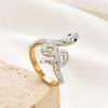 FYSARA Retro Stainless Steel Snake-Shaped Rings Eternity Promise Crystal Wreath Finger Ring for Women Boho Zircon Party Gift