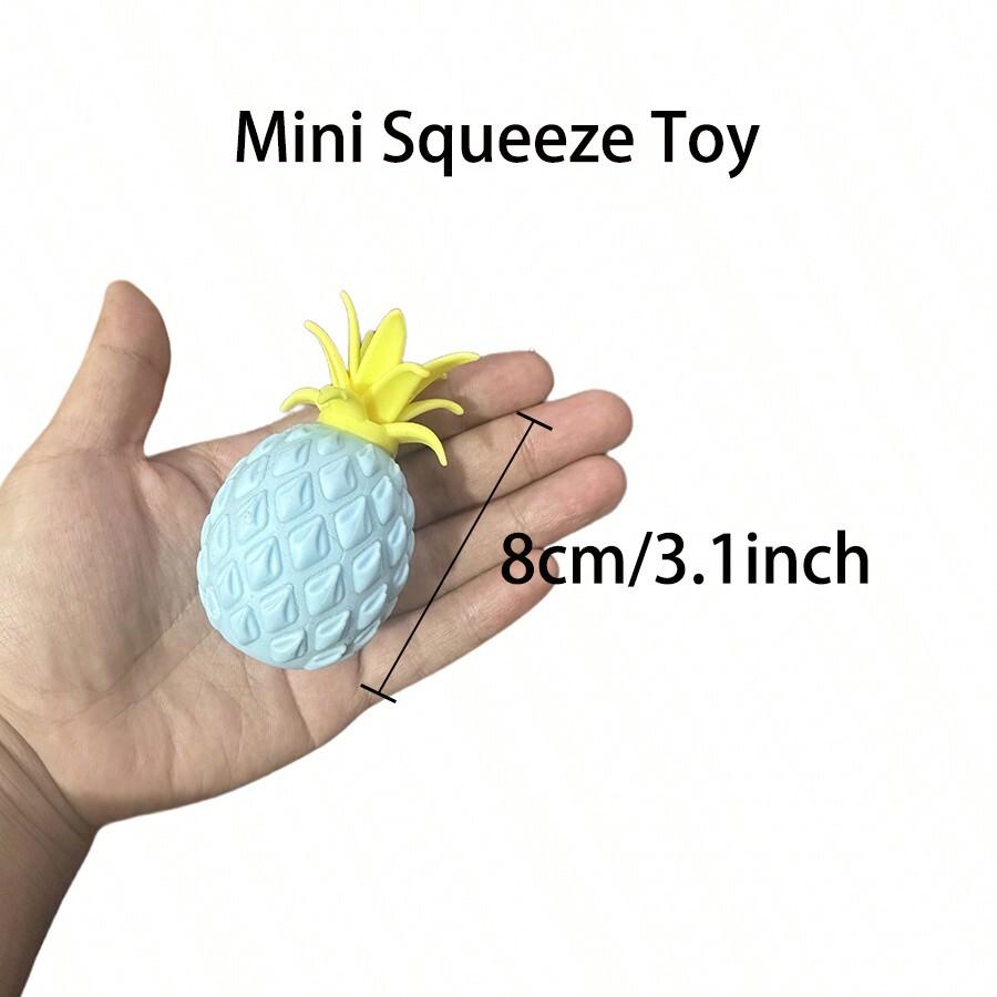1pc Mini Pineapple Stress Ball, Random Color, Fruit Squeeze Dough Ball, Stress Relief, Calm Focus