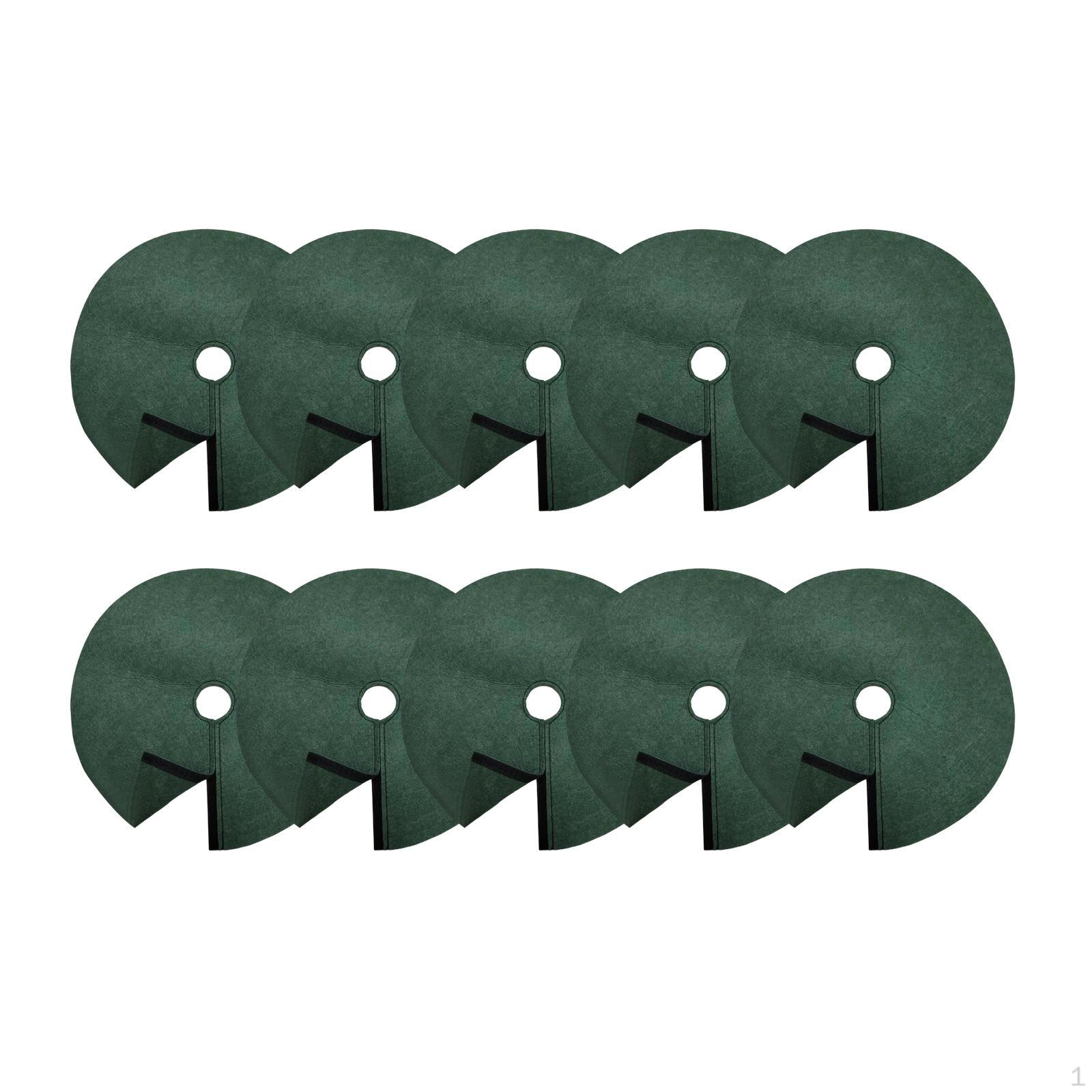

10 Pack Non-woven Degradable Weed Control Mulch Rings with Holes, Reusable, for Barrier L