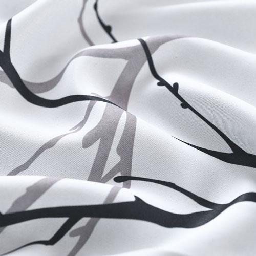 Thickened Blackout Thermal Insulation Curtains Sun Blocking, Matte Finish with Bird Branch Print Matte Fabric Curtain Home Decor