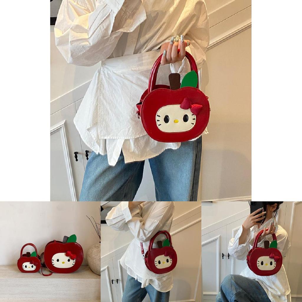 Adorable Sweet Hello Kitty Red Apple Design Mini Shoulder Bag For Daily Casual Use