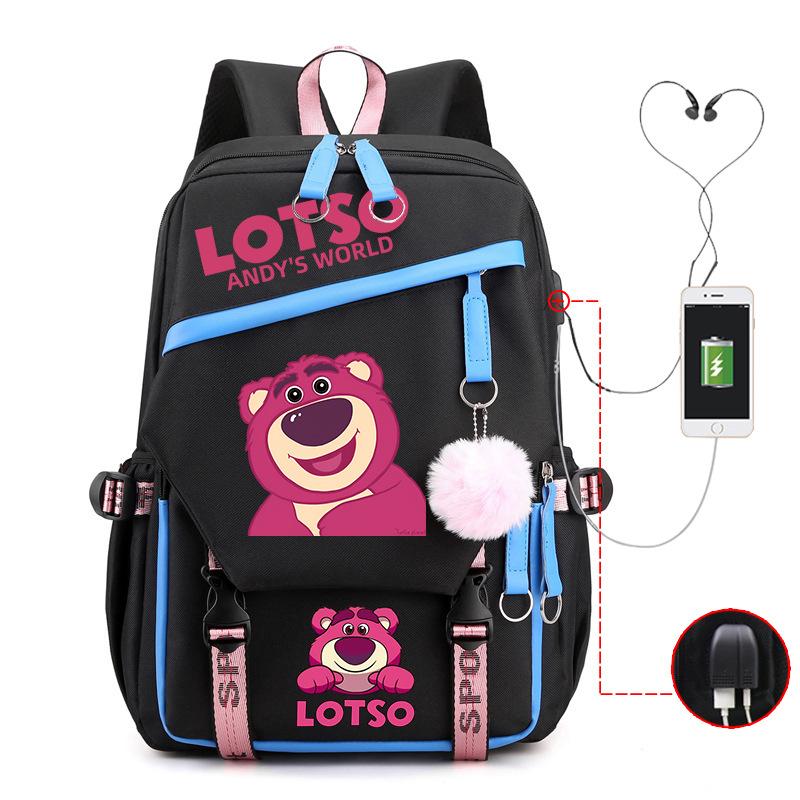Cute Xiaoqing Strawberry Bear Peripheral High-Value Backpack Lightweight Student School Bag