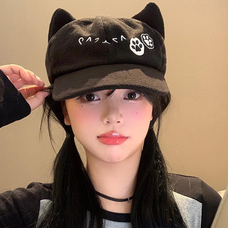 Katzenohr Plüsch Baseballkappe Japanischer Stil Süß Und Niedlich Lässt Ihr Gesicht Kleiner Aussehen
