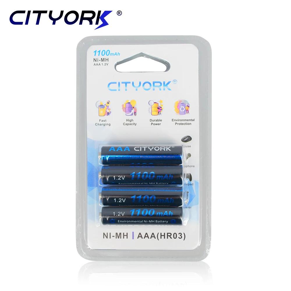 CITYORK 1.2V AAA Rechargeable Battery 1100mAh NI-MH Charged AAA Batteries For Toys Mouse aaa battery