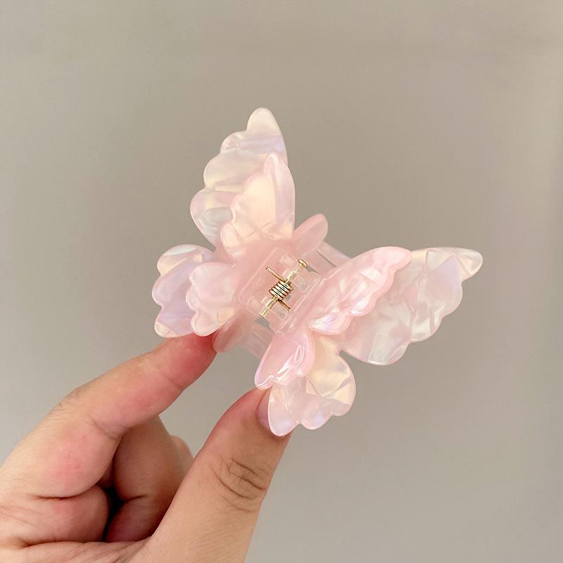 New Fairy Butterfly Hair Claw Acetate Crab Hair Clip Summer Sweet Princess Shark Clip for Women Girl Hairpin Hair Accessories