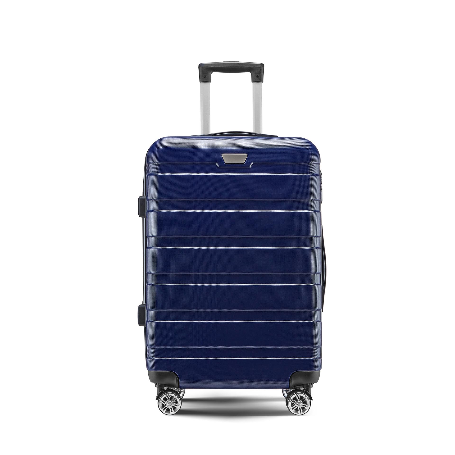 

Foreign Trade Striped Luggage Set with Custom Logo - Large Capacity 28-Inch ABS Password Travel Trolley 20 inch синий