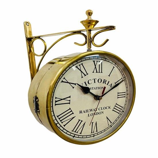 15.24 Cm Nautical Brass Clock Double Sided Clock Station Clock Victorian Clock Home, Office Decor