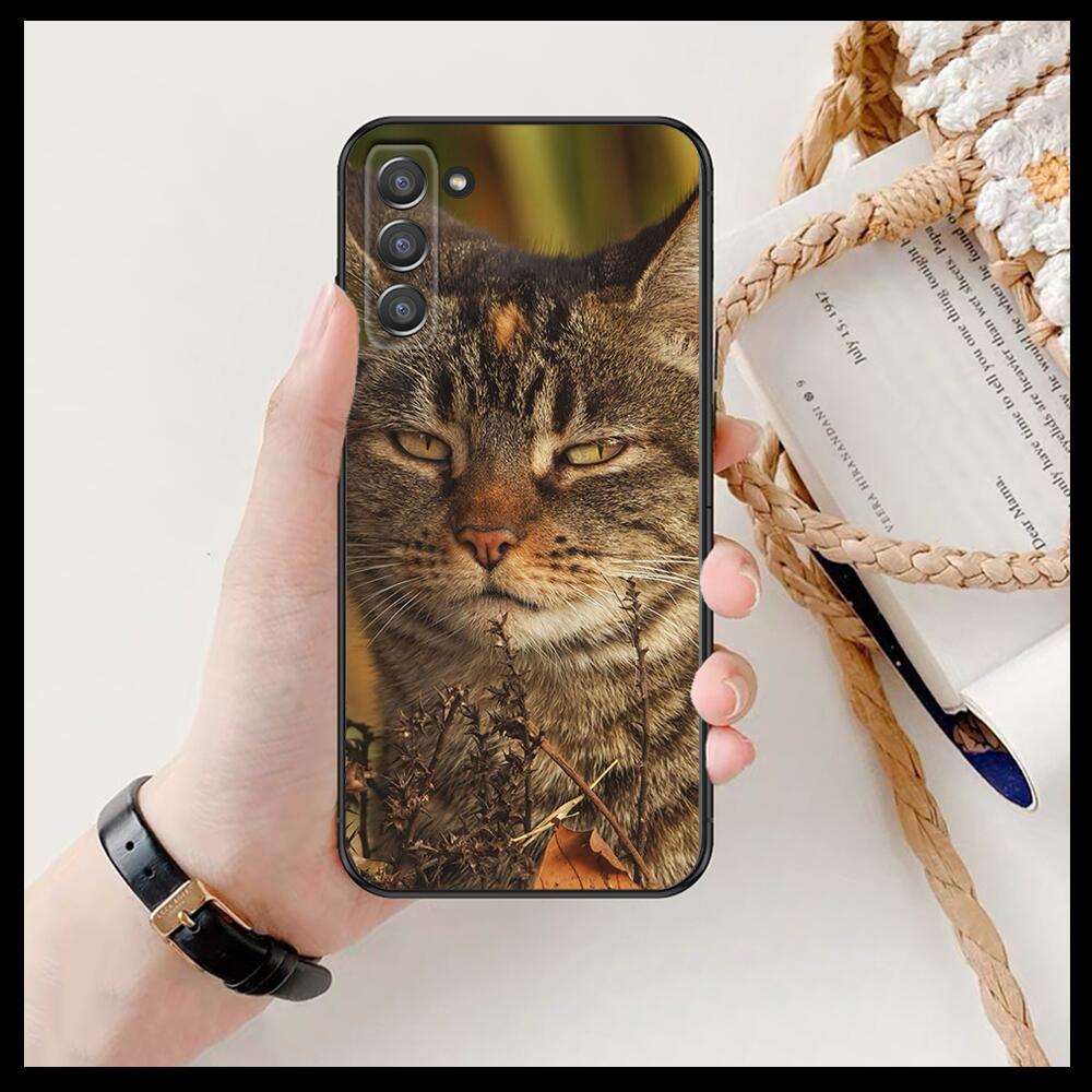 Funny Cartoon Cat Phone Cover Hull For SamSung Galaxy S6 S7 S8 S9 S10E S20 S21 S5 S30 Plus S20 Fe 5G Lite Ultra Edge