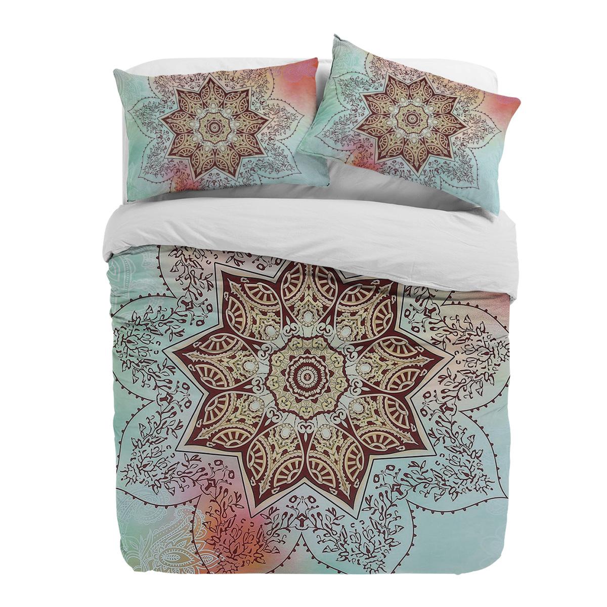 

Mandala Gradient Flower Duvet Cover Bed Bedding Set Home Textile Quilt Cover Pillowcases Bedroom Double Bedding Set No Sheet EU single(135x200cm)