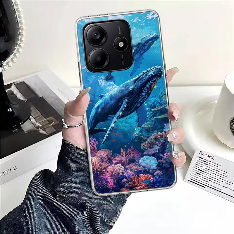 Humpback Whale Sea Giant Soft Phone Case For Xiaomi Redmi Note 15 14 14S 13 12 Pro Plus 12S 11 11S 11E 10 10S 11T 5G Fundas Coqu