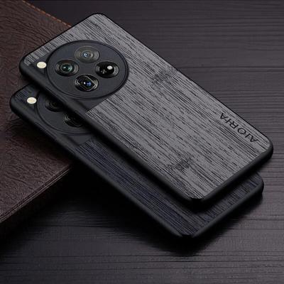 Hülle für Oneplus 12 5G Funda Bambus Holz Muster Leder Handyhülle Luxus Coque für Oneplus 12 Hülle Capa