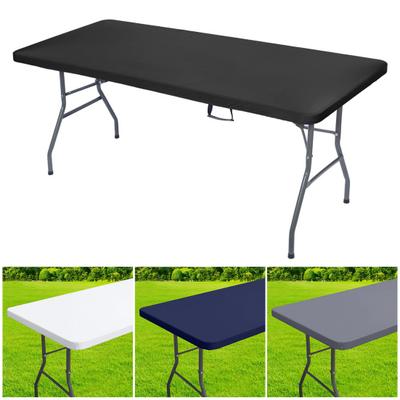 Outdoor Picnic Table Cloth with Elastic Edge Windproof Wear Resistant Waterproof Camping Washable Patio Table Cover Protector