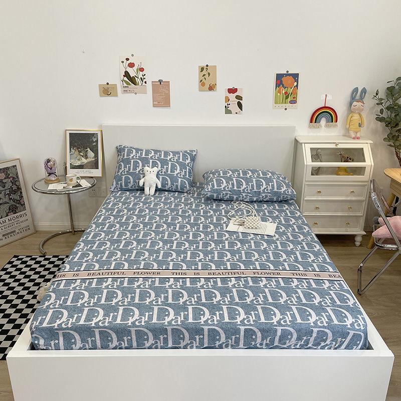 Matratzenbezug für Mädchenschlafzimmer, Baumwolle, bedruckt, einteilig, All-Inclusive-Anti-Rutsch-Matratzenschutz, Staubschutz