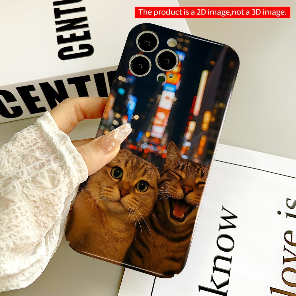 Nighttime Cats In City Lights Phone Case All Inclusive Film Hard Phone Case, Compatible with iPhone 18 Pro Max 17 16 15 14 13 12 11