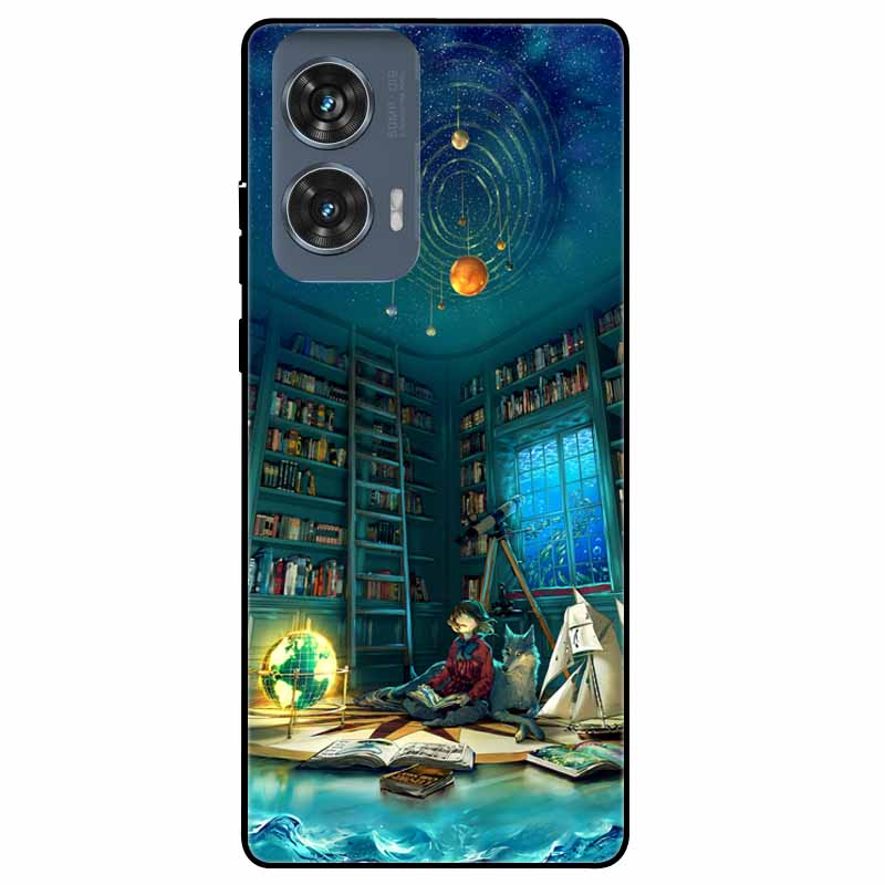 For Moto Edge 50 Fusion Case Silicone Space Animal TPU Soft Black Cover For Motorola Edge 50 Fusion Cases 50Fusion Cool TPUCover