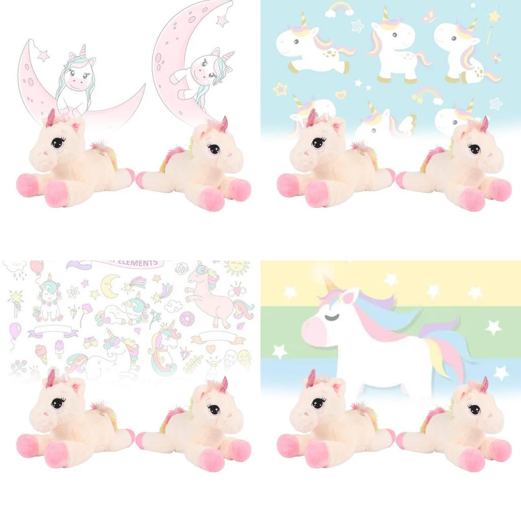 Adorable Rainbow Unicorn Plush Toy For Kids Soft Cuddly Pillow And Comfort Doll