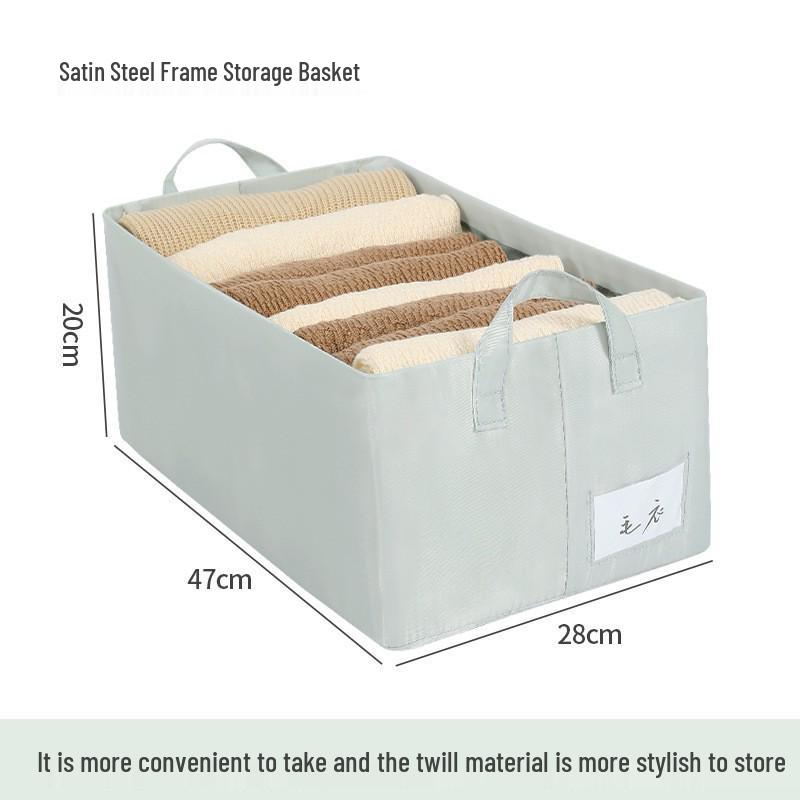 Foldable Fabric Clothes Storage Box with Steel Frame