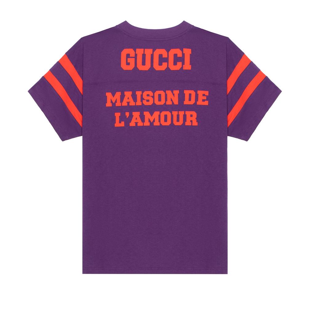 Gucci T Shirts Women's Purple Crew Neck Moderate Straight Fit 660744-XJD09-5137