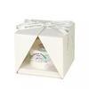 Premium Foldable Cake Box for 4/6/8 Inch Chiffon or Mousse Birthday Cakes, Gift and Transparent Packaging