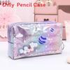 Star Planet Galaxy Flowing Sand Pencil Case With Waterproof Laser Material For Students And Teens