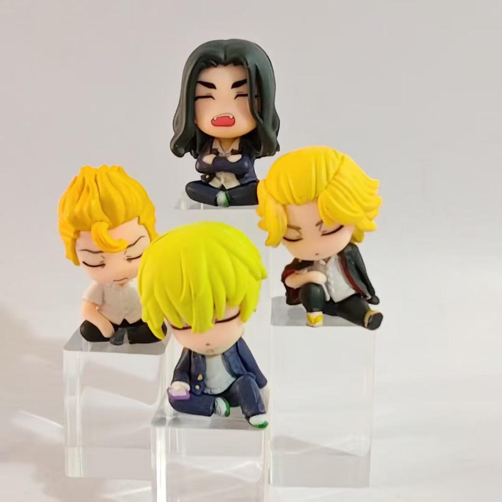 4pcs/set Tokyo Revengers Cute Sleeping PVC Action Figure Toys