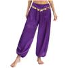 Womens Belly Dance Pants Low Waist Sequins Loose Harem Pants Baggy Design Halloween Arabian Performance Costume