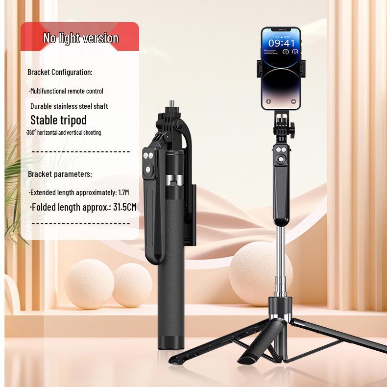 Multi-Functional Bluetooth Selfie Stick with Anti-Shake, Retractable Stand, and Portable Live Streaming Feature