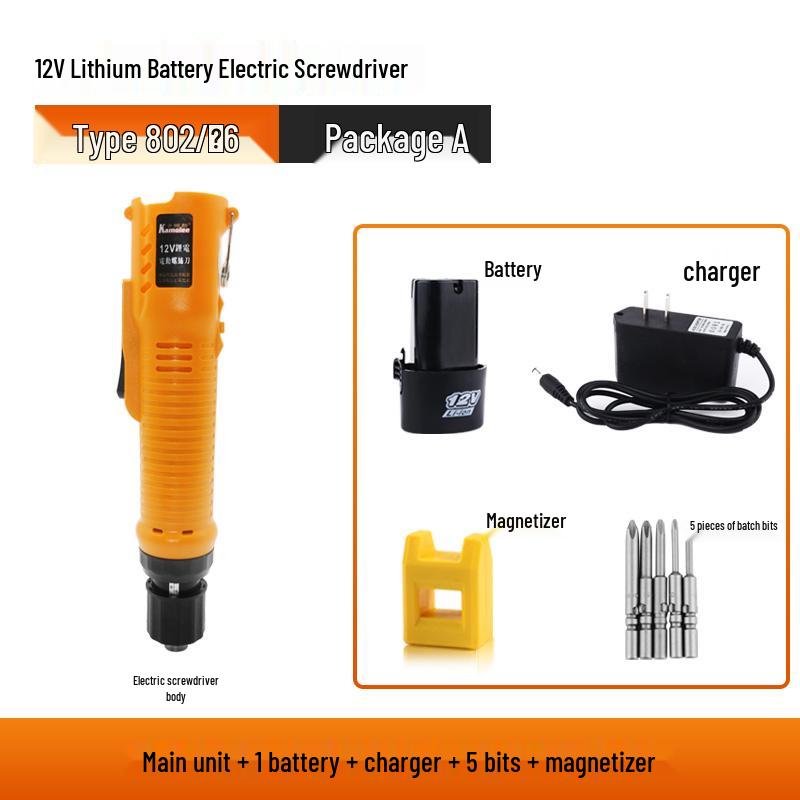 Cordless 12V Rechargeable Mini Electric Screwdriver with Lithium Battery