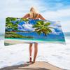 Summer Tropical Ocean Wave Beach Towel Starfish Seashell Print Polyester Bath Towel Quick Dry Sand Free for Swim Pool Travel