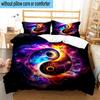 Cosmic Yin Yang Clock 3pcs Bedding,Including 1pc Duvet Cover And 2pcs Pillowcases Perfect for Christmas,Ideal for Bedroom, Dormitory
