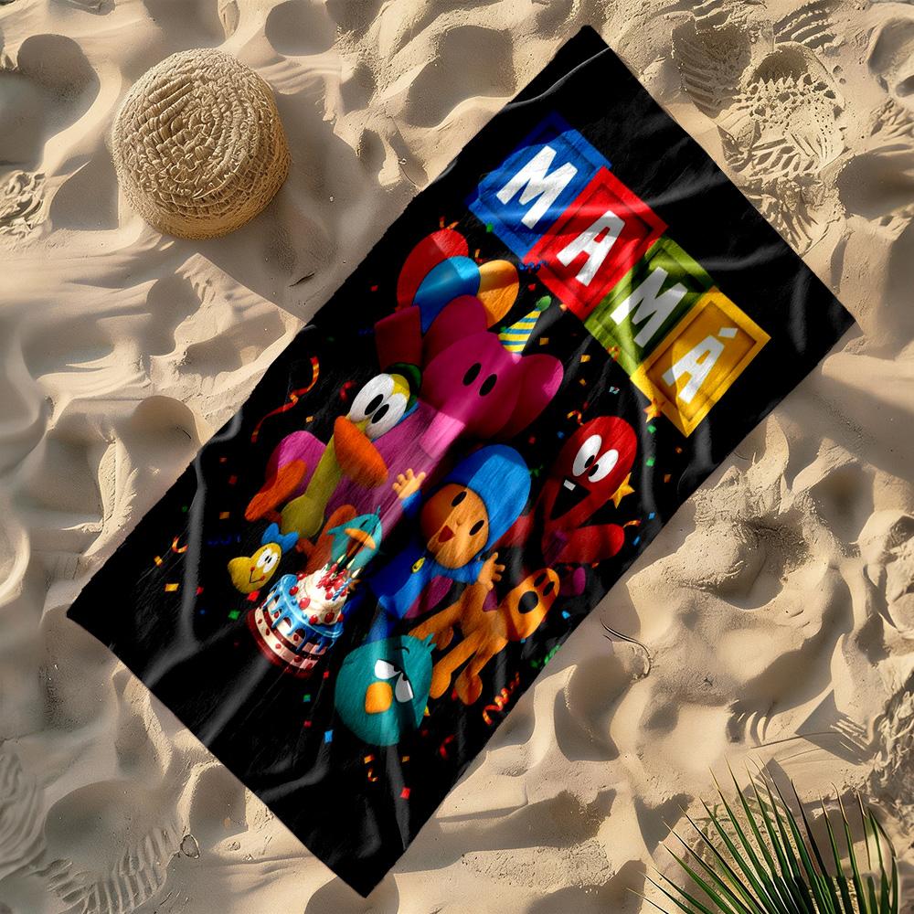 Pocoyo Beach Towel Super Soft Microfiber Quickdry Fabric Comfortable Lightweight Suitable for Sports, Travel, Swimming, Yoga, Bathroom, Beach, And Poo