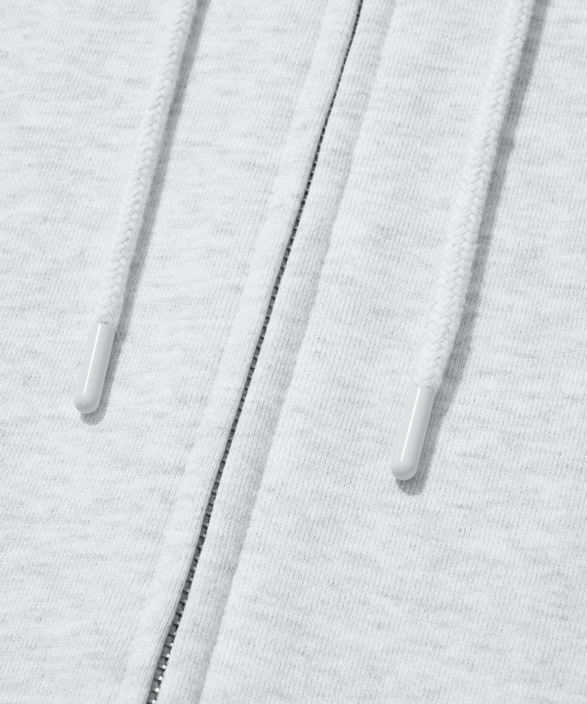 Agod 2_Way Sweat Hooded Zip-Up [White Melange]