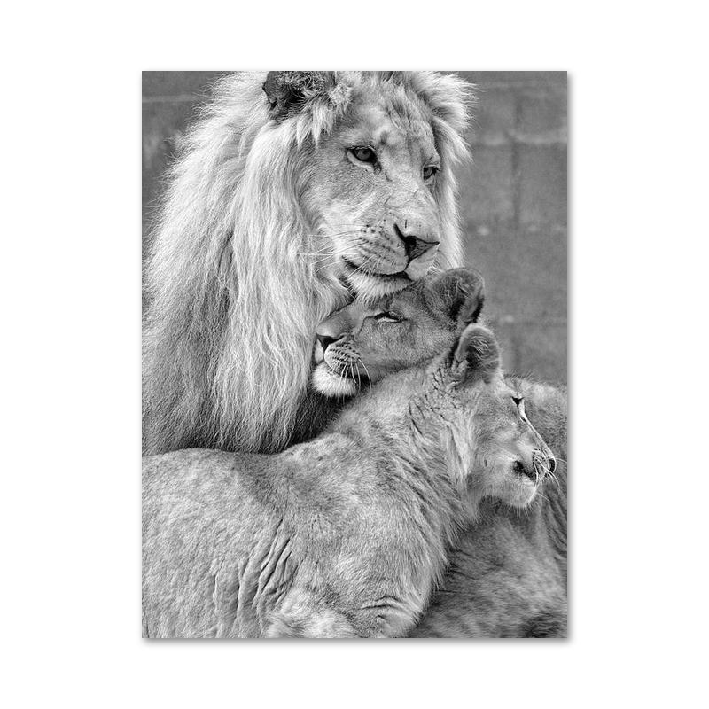 Modern Animal Lovely Lion Canvas Painting Posters and Prints Wall Art Pictures for Living Room Home Decoration Cuadros