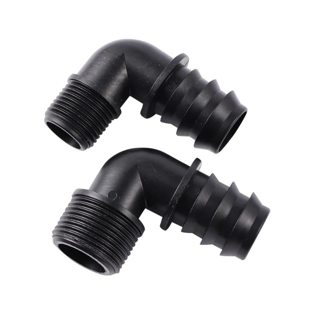 DN16/20/25mm Pipe Barbed Connector 1/2" 3/4" Male Thread Tee Elbow Straight End Plug Joint Garden Irrigation Water Hose Adapter