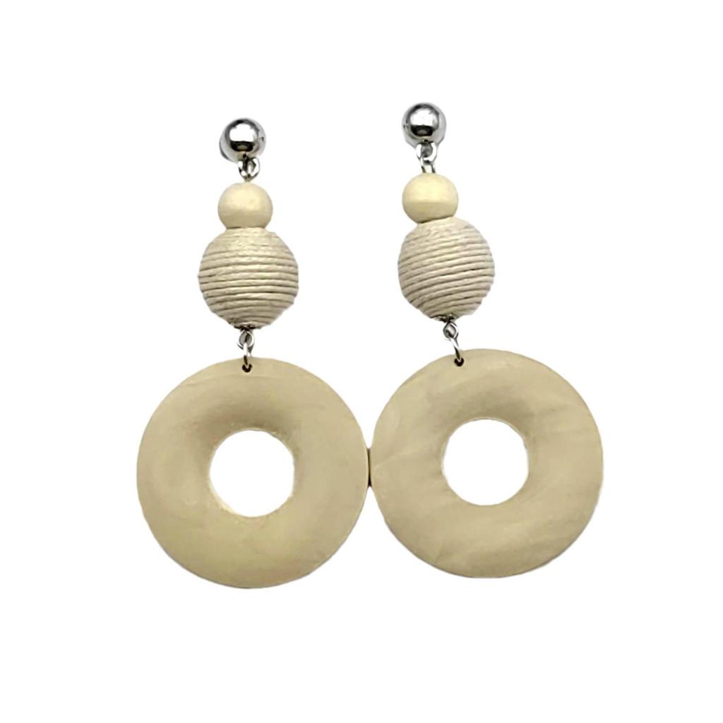 Pendientes Colgantes Geométricos de Madera Bohemios: Joyería de Verano para Mujer