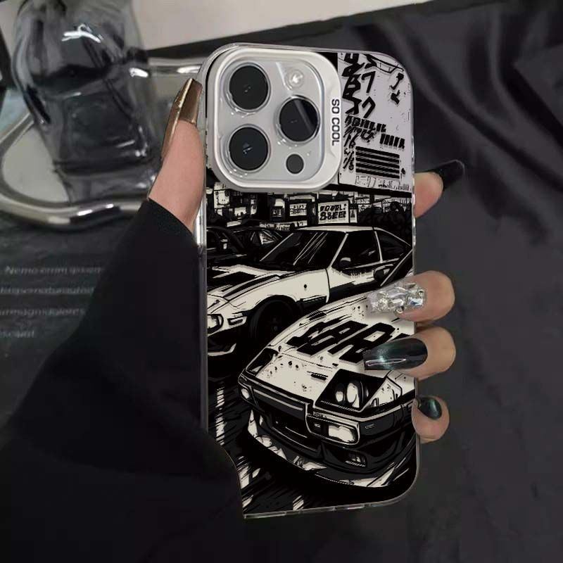 Super Cool Retro Sports Car iPhone Case For iPhone 16 15 14 13 12 11 Pro Max XR XS MAX 7 8 PLUS MINI INS Transparent Cover