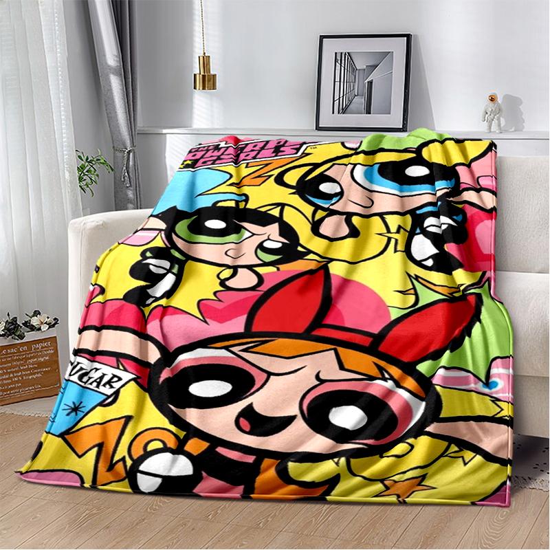 

29 Style New Kawaii P-Powerpuff Girl Cartoon Blanket,Soft Throw Blanket for Home Bedroom Bed Sofa Travel Picnic Cover Kid Gift 75x90cm