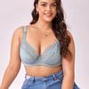 Women's Plus Size Lace Push-Up Bra with Underwire and Side Support