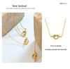 Korean Sweetheart Heart-Shaped Pendant Necklace for Women, 18K Gold-Plated Titanium Steel Clavicle Chain