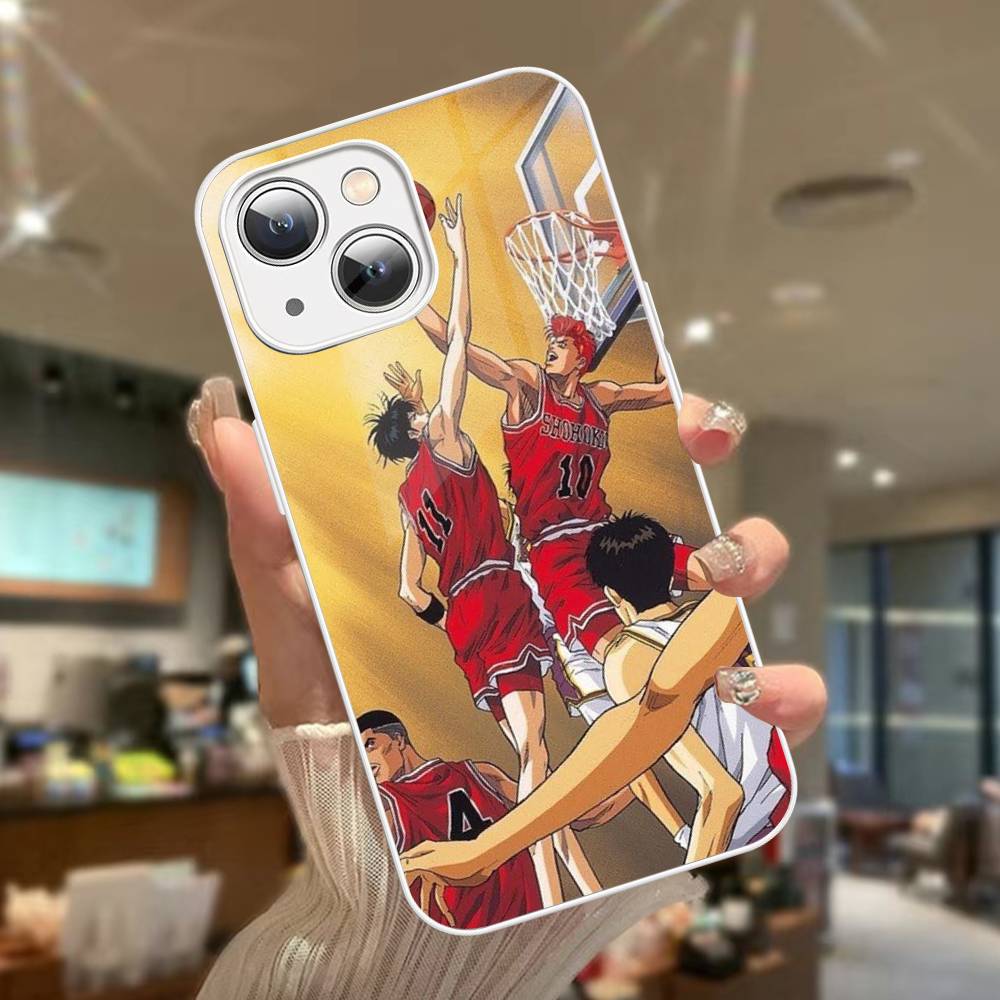 Japanese S-SLAM D-DUNK For IPhone 14 13 12 Mini 11 Pro XS Max X XR 14 Plus Tempered Glass Cover